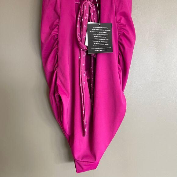 NWT SENITA Maternity One Piece Swimsuit Magenta Medium Pink Comfortable Cute - Picture 10 of 12